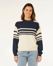 RIP CURL SURF SIDE STRIPE CREW NAVY