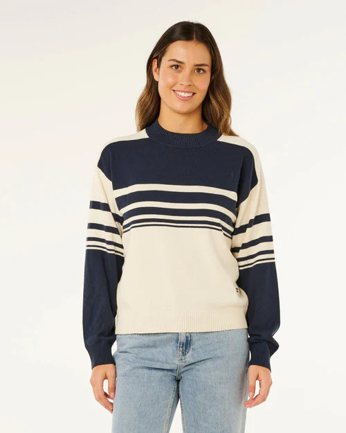 RIP CURL SURF SIDE STRIPE CREW NAVY