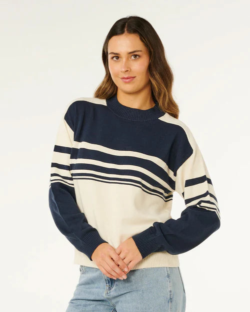 RIP CURL SURF SIDE STRIPE CREW NAVY