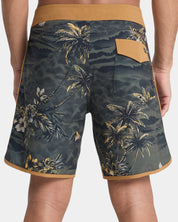 QUIKSILVER SURFSILK SCALLOP MENS 18 INCH BOARDSHORTS BLACK SUNDOWN