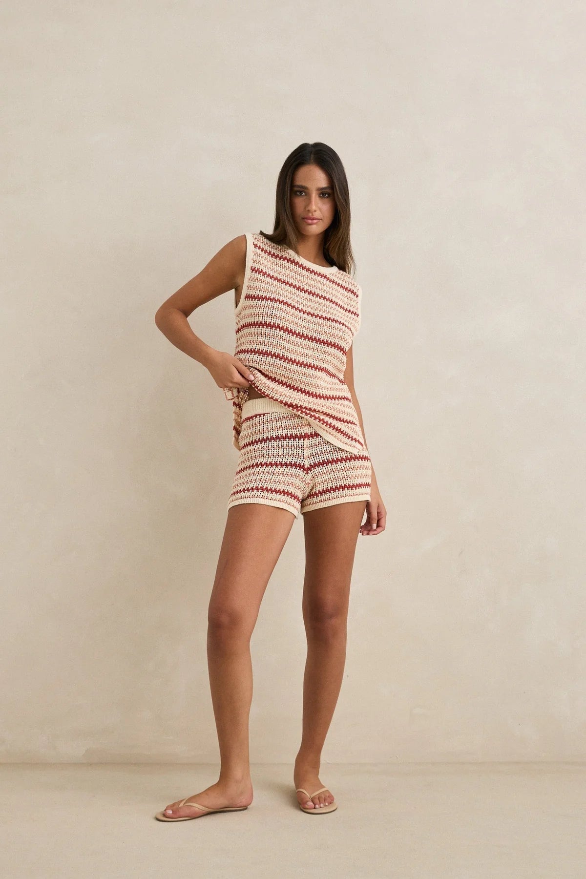 RHYTHM TAMI STRIPE KNIT SHORT WOMENS WATERMELON