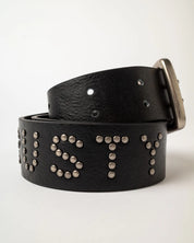 RUSTY TEASE LEATHER STUD BELT WOMENS BLACK