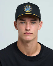 THE MAD HUEYS CAPTAIN COOKED JAWS MENS TRUCKER CAP SNAPBACK FISHING BLACK