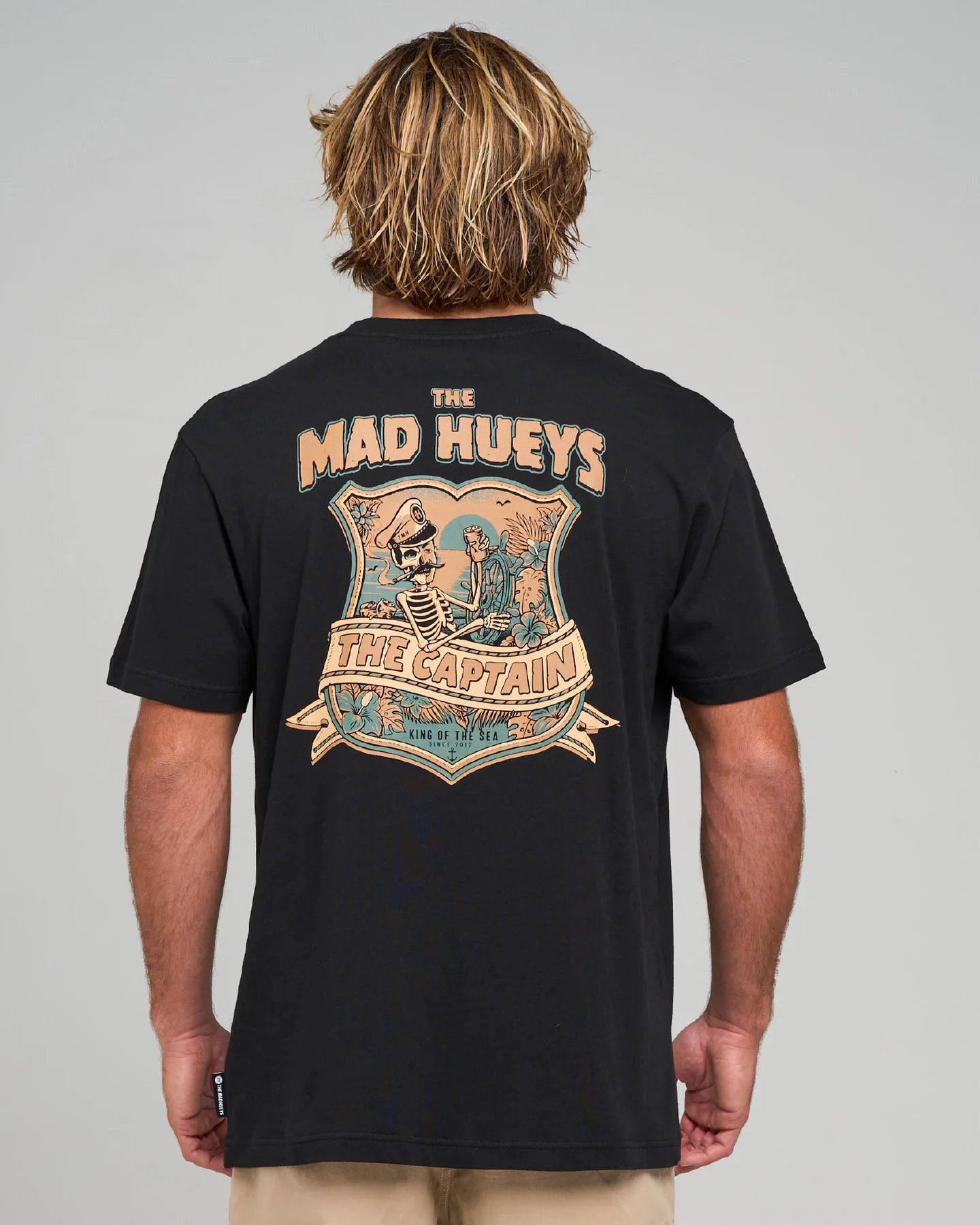 THE MAD HUEYS CAPTAIN TWO FACED SS TEE MENS GRAPHIC TSHIRT BLACK