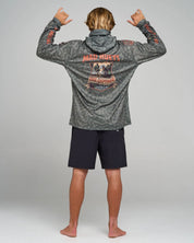THE MAD HUEYS CAPTAIN TWO FACED UPF 50 HOODED FISHING JERSEY MENS OLIVE