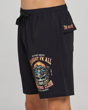 THE MAD HUEYS CAUGHT FK ALL SKULL MENS 18 INCH BOAT VOLLEY SHORT FISHING BLACK