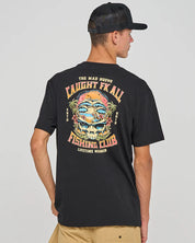THE MAD HUEYS CAUGHT FK ALL SKULL MENS SHORT SLEEVE T SHIRT GRAPHIC TEE BLACK