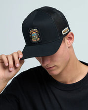 THE MAD HUEYS CAUGHT FK ALL SKULL MENS TRUCKER CAP SNAPBACK FISHING BLACK