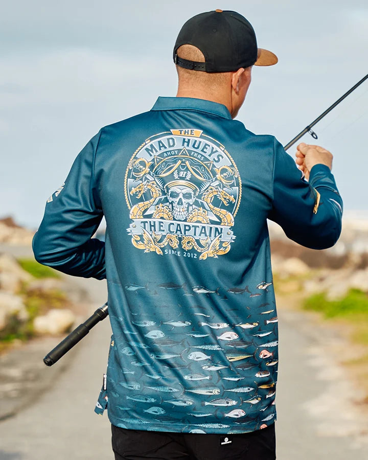 THE MAD HUEYS DRAGON CAPTAIN UPF 50+ FISHING JERSEY – NAVY