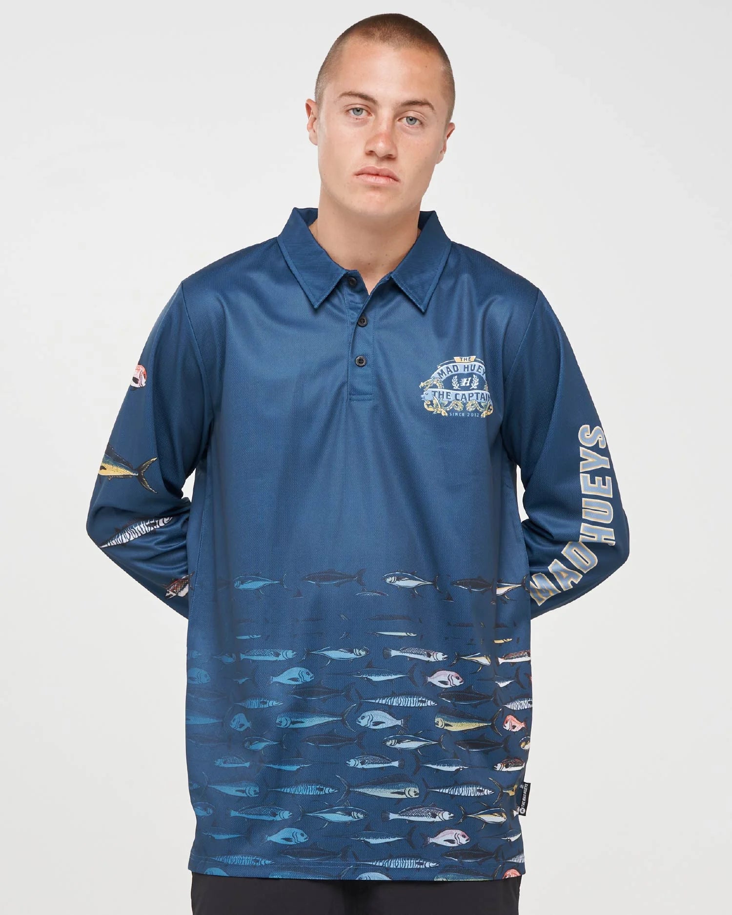 THE MAD HUEYS DRAGON CAPTAIN UPF 50+ FISHING JERSEY – NAVY