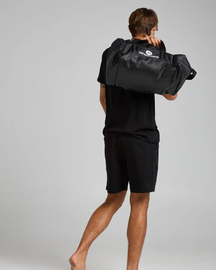 THE MAD HUEYS DUFFLE BAG 30L TRAVEL GYM BAG MENS HEAVY DUTY BLACK