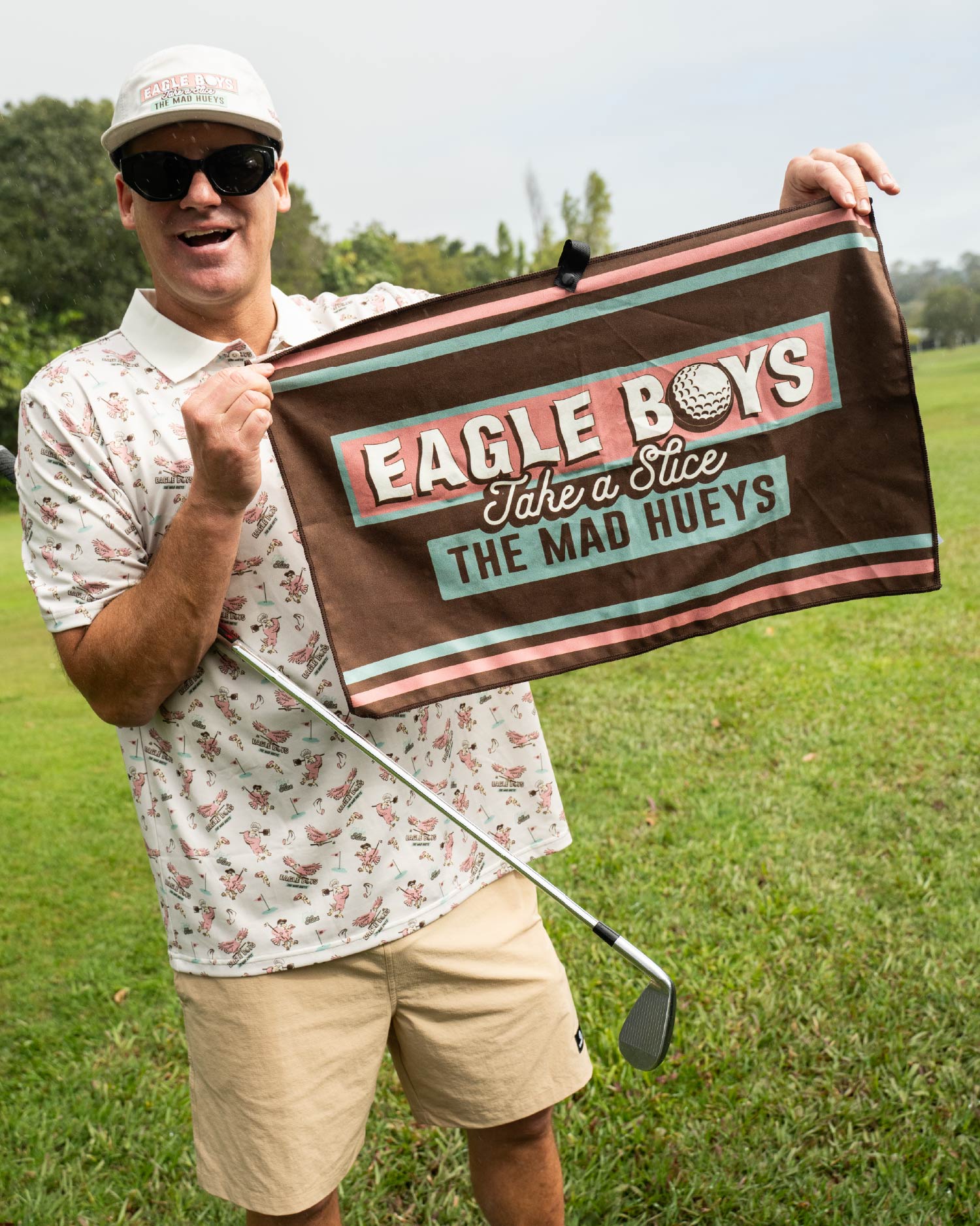 THE MAD HUEYS EAGLE BOYS GOLF TOWEL – WALNUT