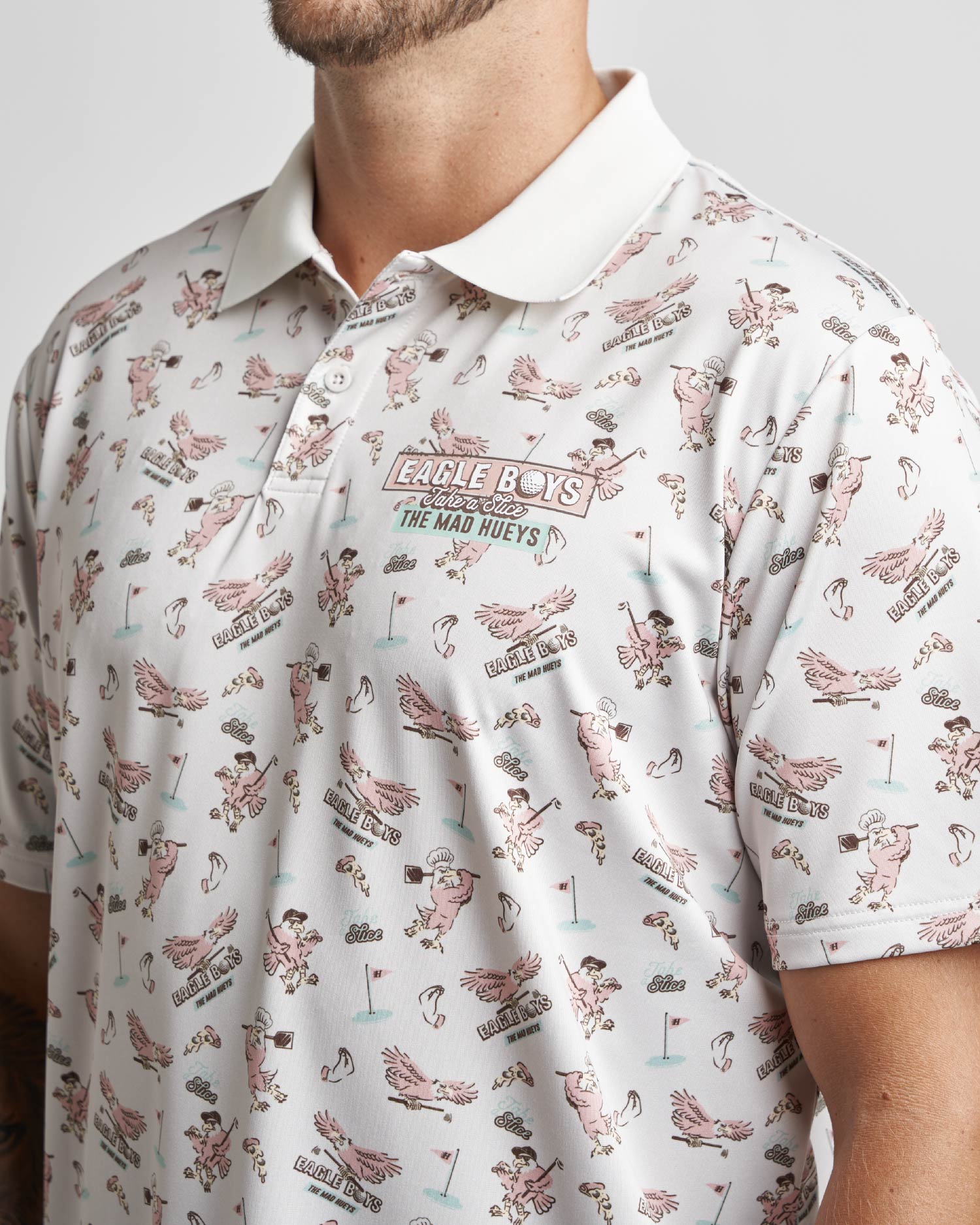 THE MAD HUEYS EAGLE BOYS SS GOLF POLO – SMOKE
