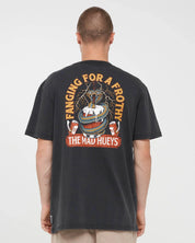 THE MAD HUEYS FANGING KEG SS TEE – WASHED BLACK