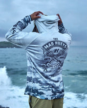 THE MAD HUEYS FKRS AHOY MENS HOODED UPF 50 PLUS FISHING JERSEY SMOKE