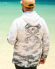 THE MAD HUEYS FKRS AHOY MENS HOODED UPF 50 PLUS FISHING JERSEY SMOKE