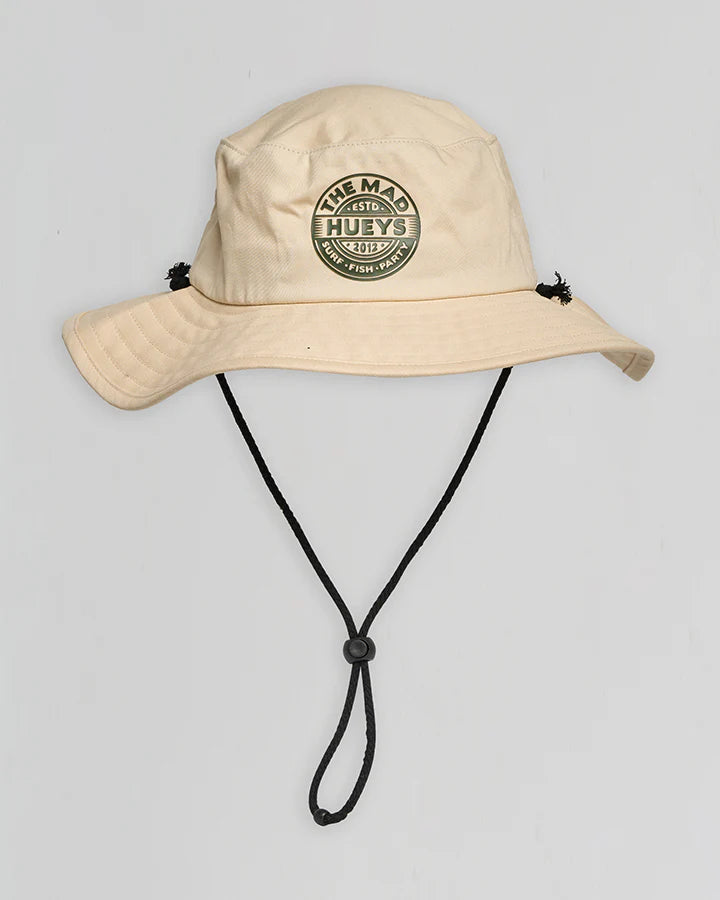 THE MAD HUEYS GOOD LIFE MENS WIDE BRIM HAT SUN PROTECTION FISHING CEMENT
