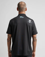 THE MAD HUEYS HITTIN FK ALL SS GOLF POLO – BLACK