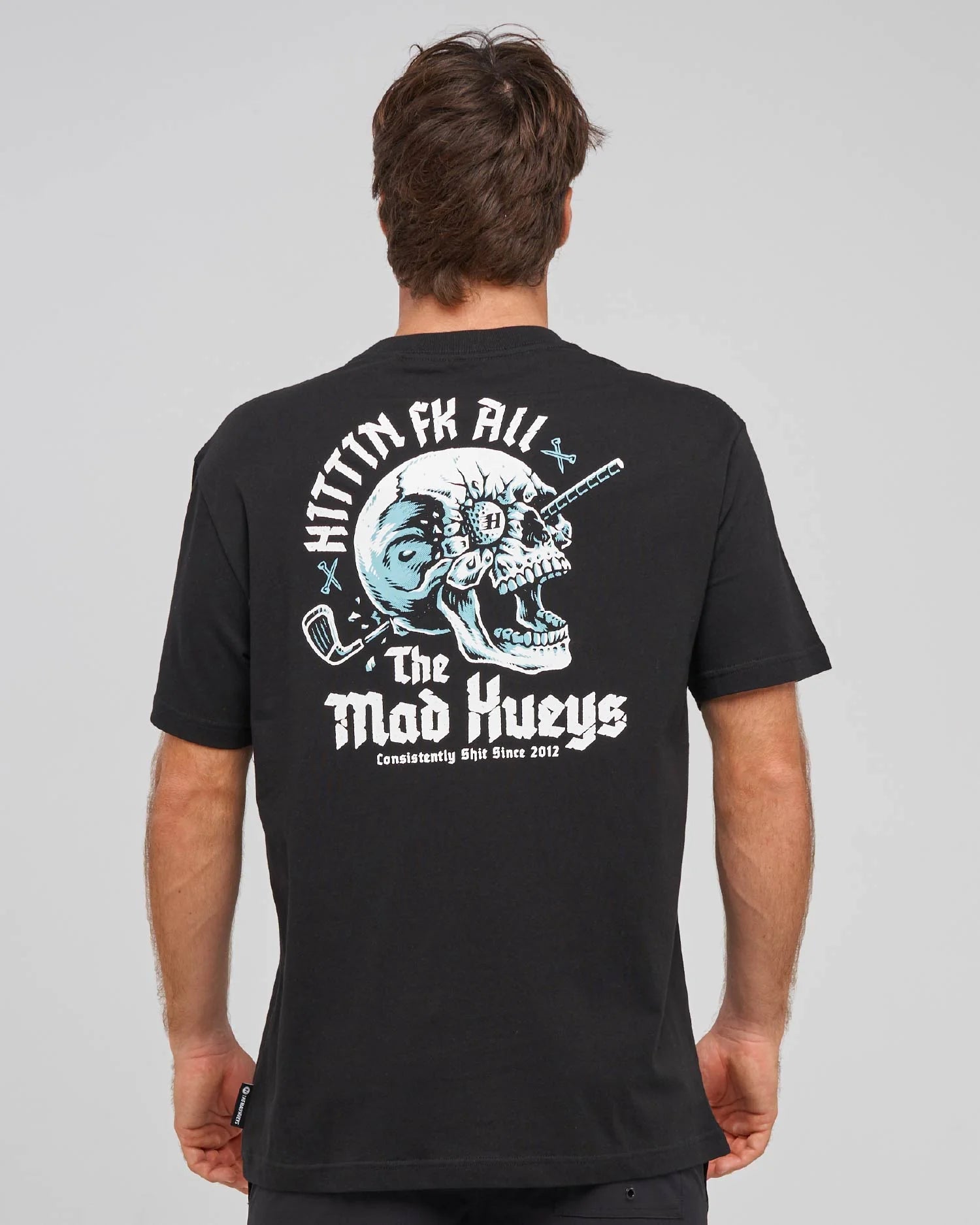 THE MAD HUEYS HITTIN FK ALL SS TEE – BLACK