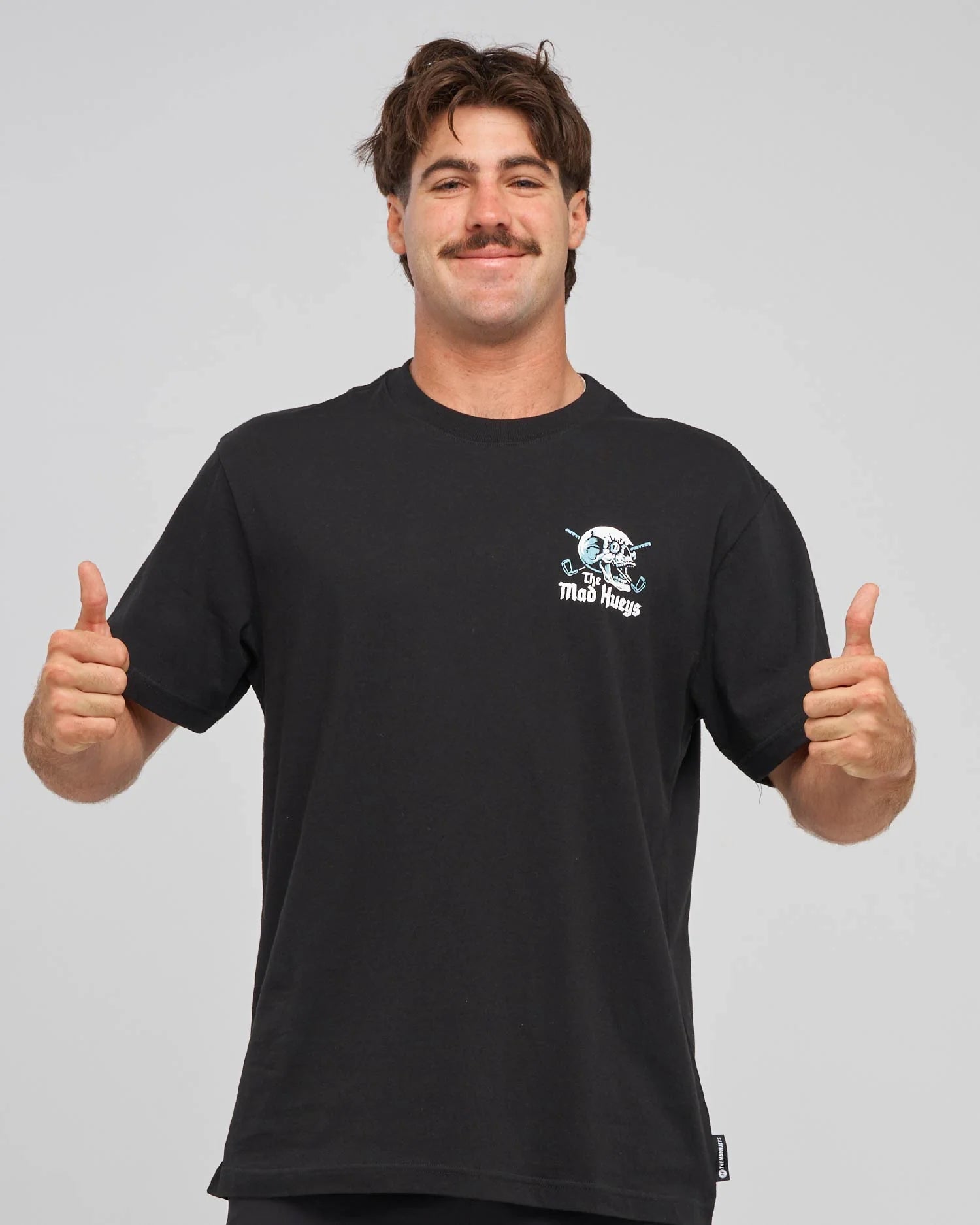 THE MAD HUEYS HITTIN FK ALL SS TEE – BLACK