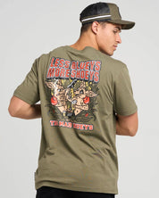 THE MAD HUEYS LESS BLUEYS T-SHIRT – OLIVE