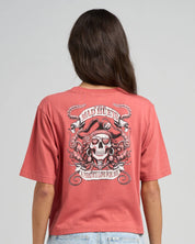 THE MAD HUEYS PIRATES LIFE BOXY TEE WOMENS RELAXED GRAPHIC TSHIRT DUSTY ROSE