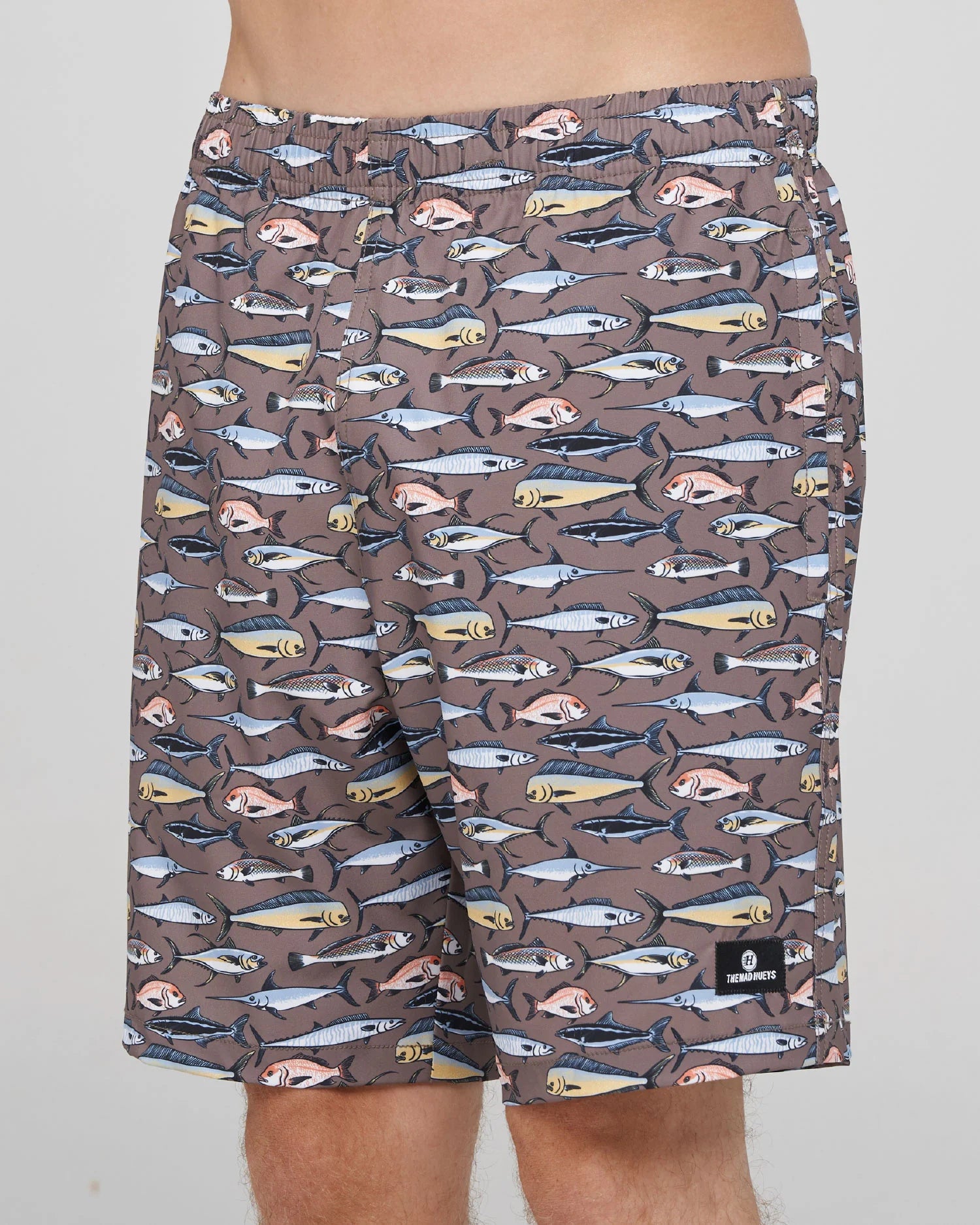 THE MAD HUEYS PRO HUEYS 18" SWIM VOLLEY SHORT – TAUPE