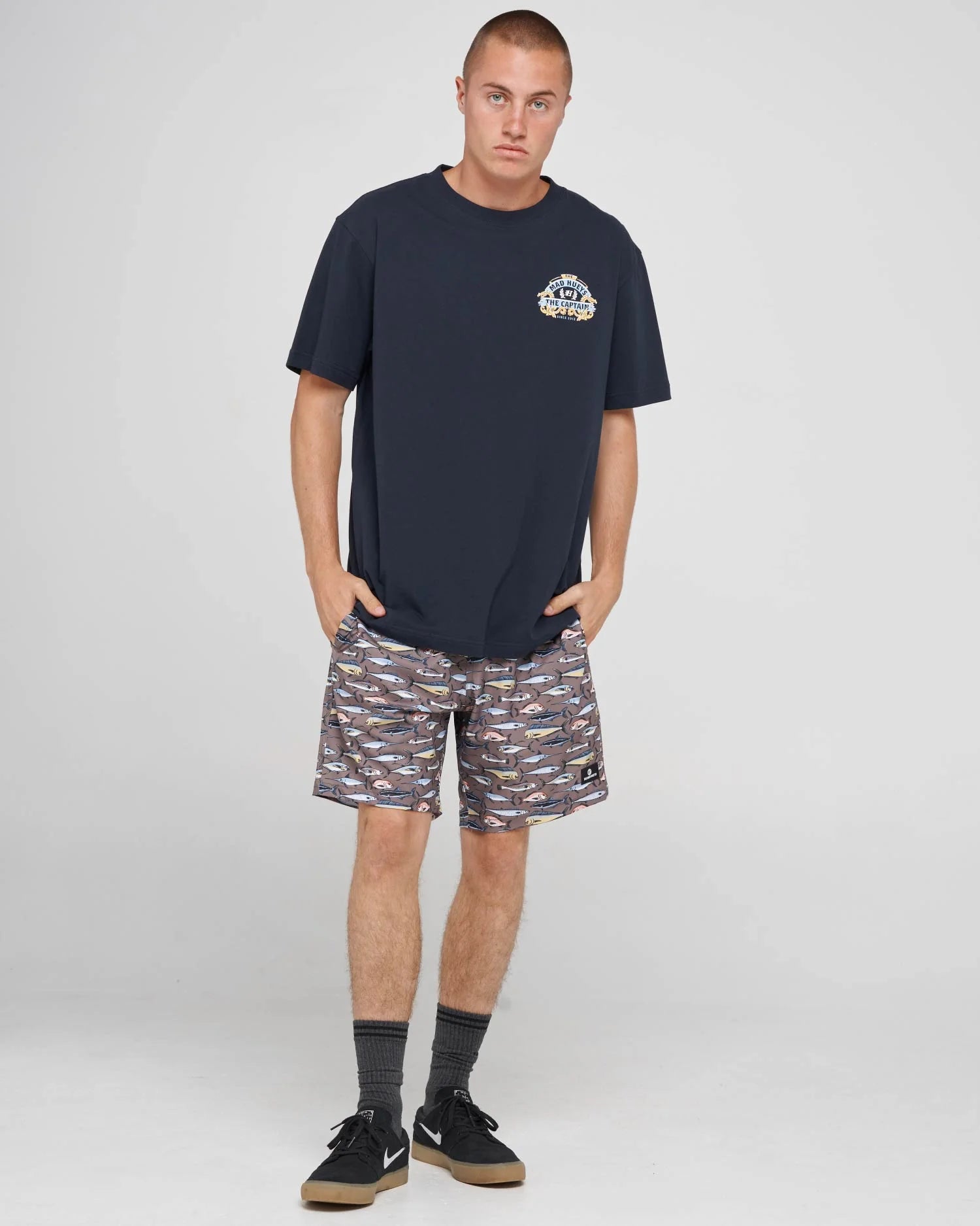 THE MAD HUEYS PRO HUEYS 18" SWIM VOLLEY SHORT – TAUPE