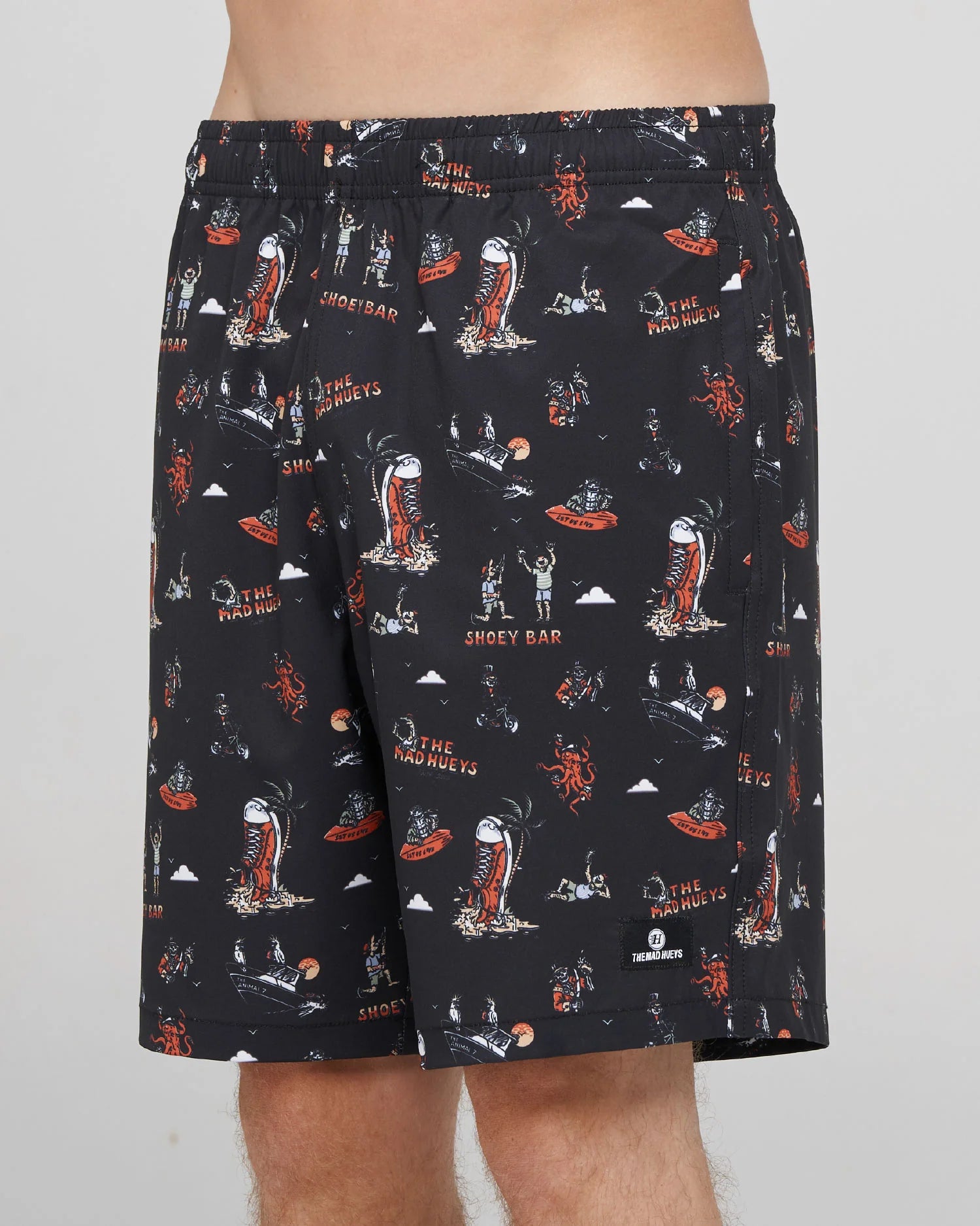 THE MAD HUEYS SHOEY BAR 18" SWIM VOLLEY SHORT – BLACK