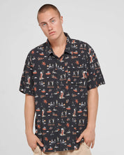 THE MAD HUEYS SHOEY BAR SS WOVEN SHIRT – VINTAGE BLACK