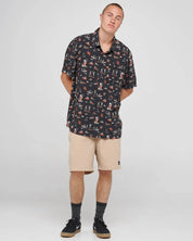 THE MAD HUEYS SHOEY BAR SS WOVEN SHIRT – VINTAGE BLACK