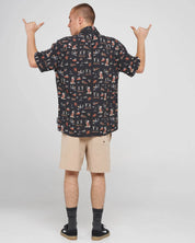 THE MAD HUEYS SHOEY BAR SS WOVEN SHIRT – VINTAGE BLACK