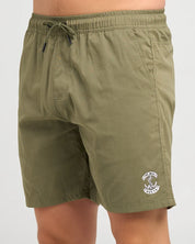 THE MAD HUEYS SKULL ANCHOR 18" VOLLEY SHORT – OLIVE
