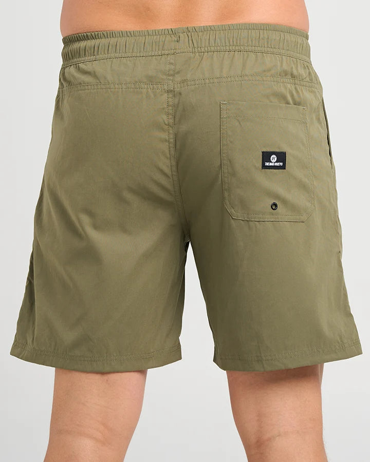 THE MAD HUEYS SKULL ANCHOR 18" VOLLEY SHORT – OLIVE