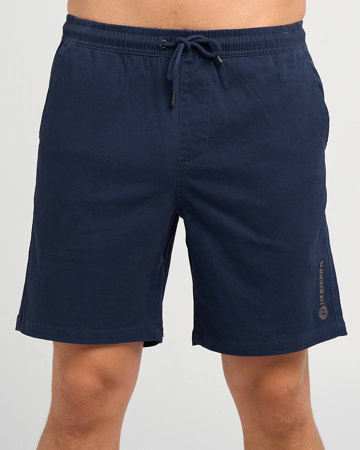 THE MAD HUEYS STRANDED ELASTIC CHINO SHORT MENS STRETCH WAIST CASUAL SHORTS