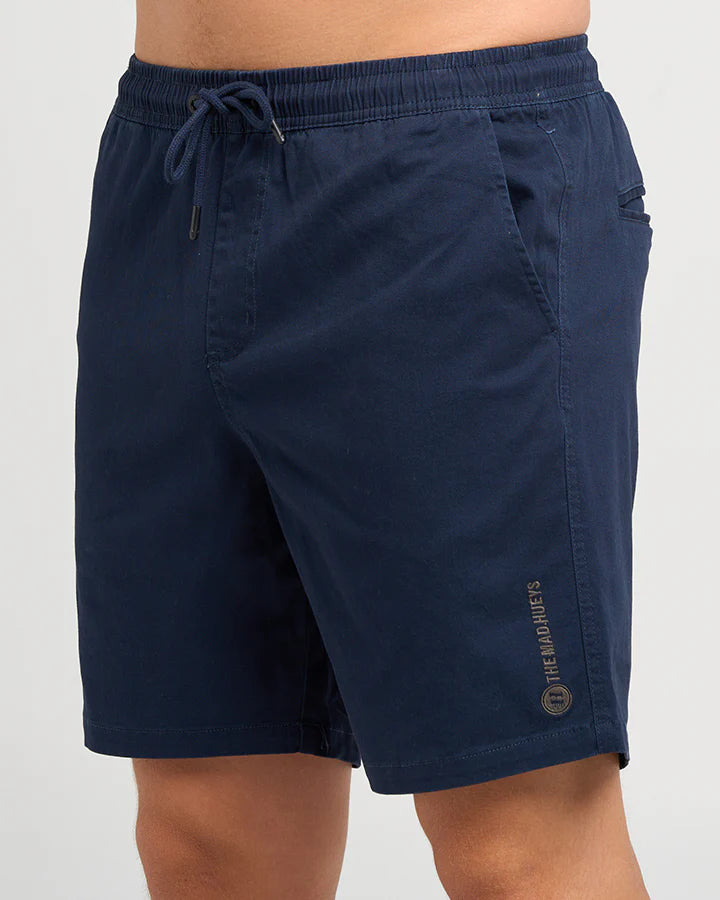 THE MAD HUEYS STRANDED ELASTIC CHINO SHORT MENS STRETCH WAIST CASUAL SHORTS