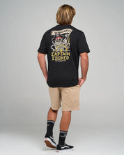 THE MAD HUEYS STUMBLING CAPTAIN COOKED SS TEE MENS GRAPHIC TSHIRT BLACK
