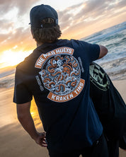 THE MAD HUEYS TINS KRAKEN SS TEE MENS GRAPHIC TSHIRT NAVY