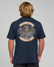 THE MAD HUEYS TINS KRAKEN SS TEE MENS GRAPHIC TSHIRT NAVY