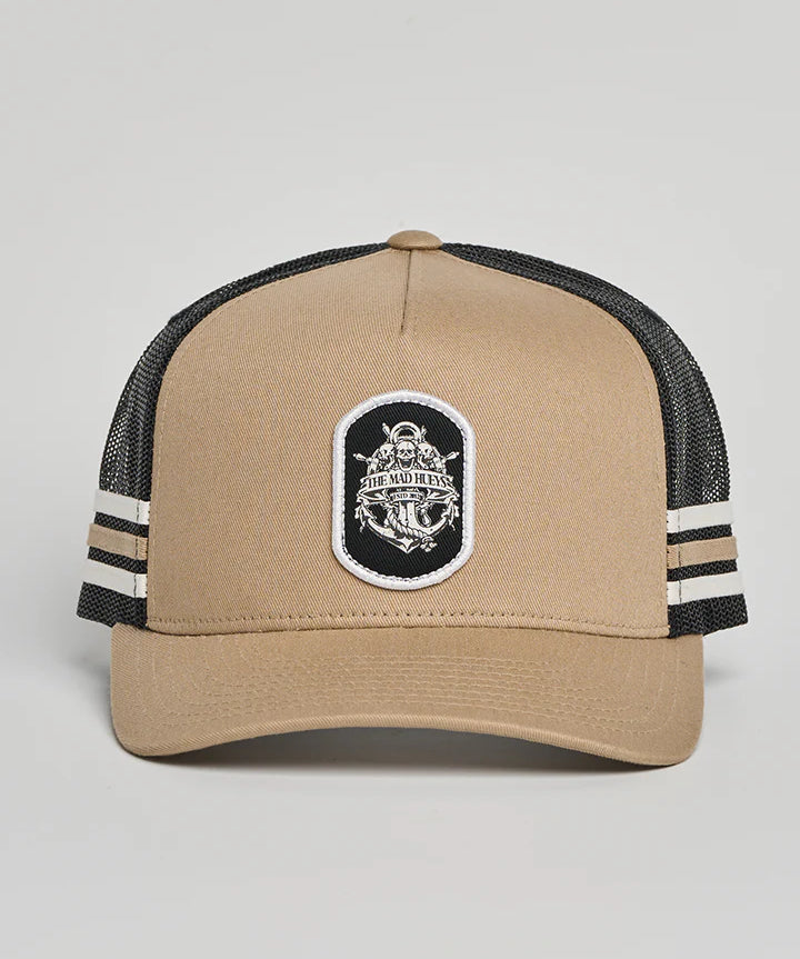 the-mad-hueys-triple-anchor-mens-trucker-cap-tan-bodhi-surf1.webp