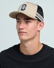 THE MAD HUEYS TRIPLE ANCHOR MENS TRUCKER CAP SNAPBACK FISHING SURF TAN