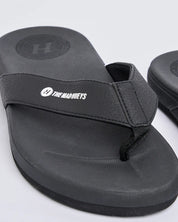 THE MAD HUEYS WIDE STRAP MENS THONGS SURF BEACH SUMMER FOOTWEAR BLACK