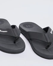 THE MAD HUEYS WIDE STRAP MENS THONGS SURF BEACH SUMMER FOOTWEAR BLACK