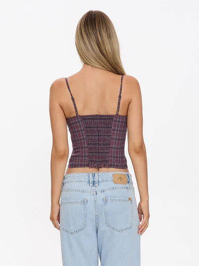 ALMIGHTY CHECK TOP - VINTAGE MAUVE
