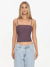 ALMIGHTY CHECK TOP - VINTAGE MAUVE