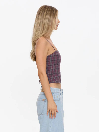 ALMIGHTY CHECK TOP - VINTAGE MAUVE