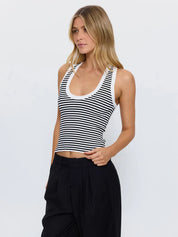 THRILLS ASTRA V NECK TANK – BLACK STRIPE