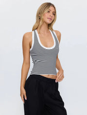 THRILLS ASTRA V NECK TANK – BLACK STRIPE