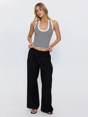 THRILLS ASTRA V NECK TANK – BLACK STRIPE