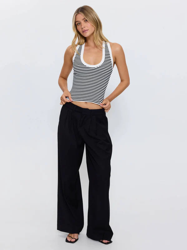 THRILLS ASTRA V NECK TANK – BLACK STRIPE